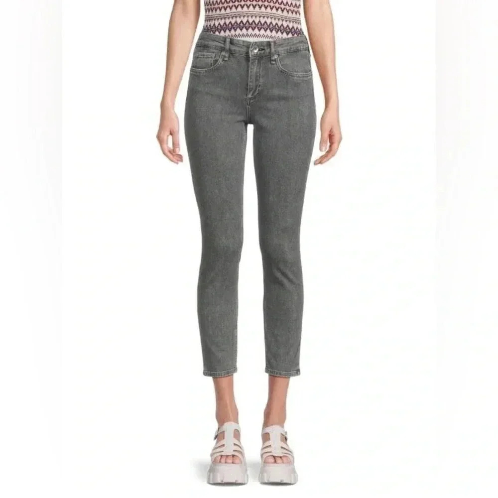 RAG & BONE Cate Mid Rise Faded Gray Skinny Jeans Size 24